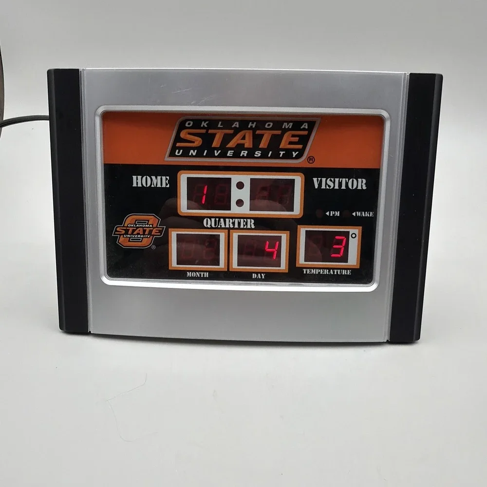 NCAA Oklahoma State Cowboys Digital Scoreboard Alarm Clock With Temp EUC